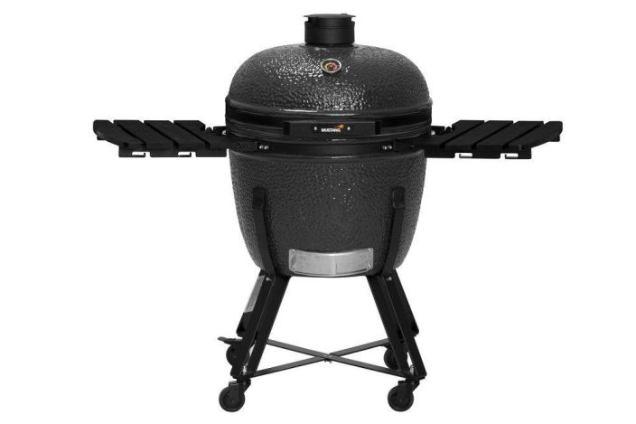 Mustang Hiiligrilli Kamado XL Materiaali: keraaminen savi, pulverimaalattu teras, 304 ruostumaton teras, valurauta, bambu.