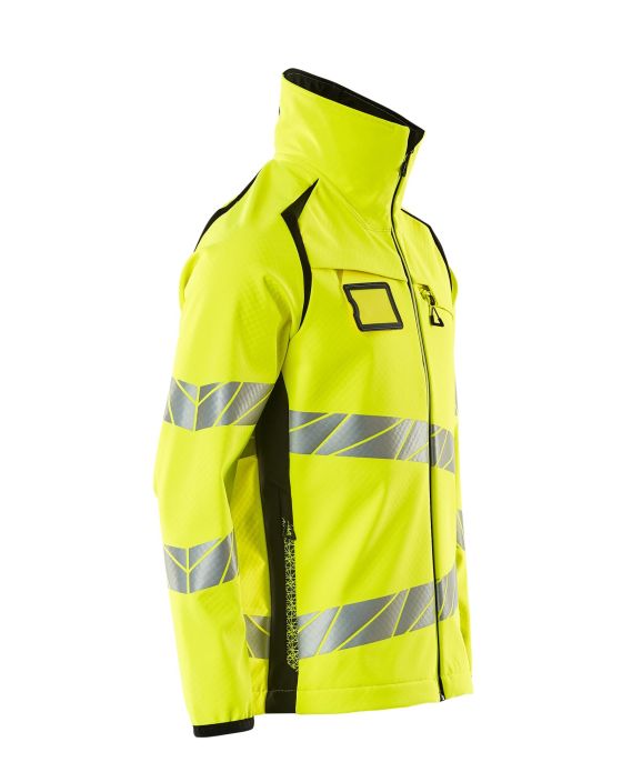 MASCOT miesten Softshell-takki ACCELERATE SAFE hi-vis keltainen/musta Hengittava, tuulenpitava ja vettahylkiva. Moderni,