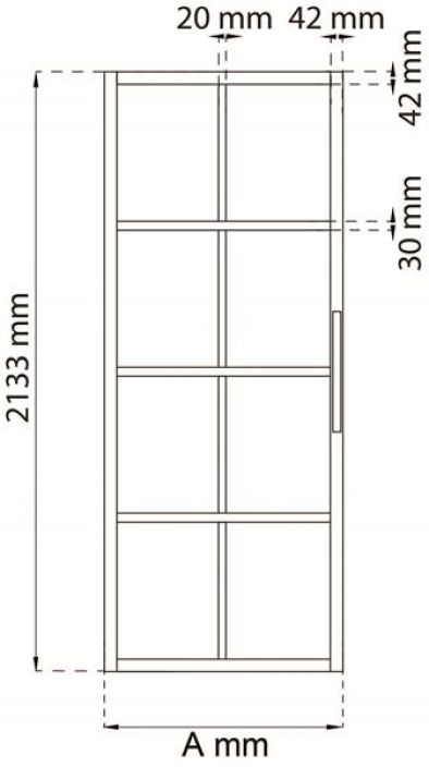 OVI CUBE 900X2133X28 MUSTA/LASI