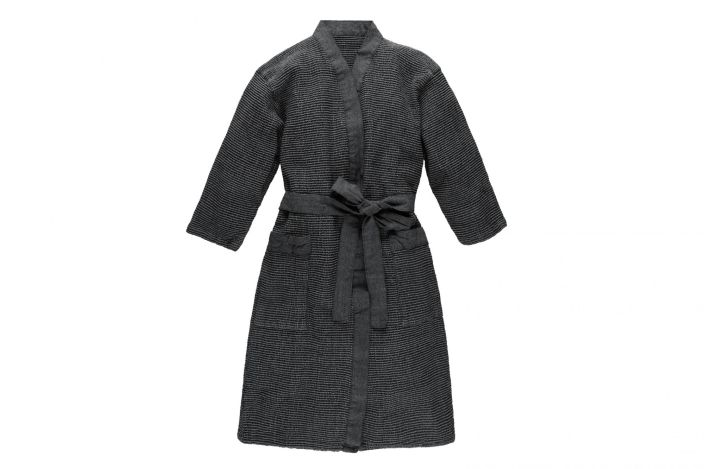 Rento Kenno Kylpytakki musta/harmaa S/M Lokoisa kylpytakki chambray kanttauksilla. Kierratysmateriaali.