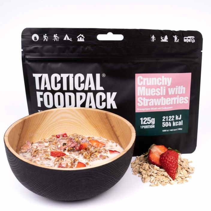 Tactical Foodpack Rapea Mysli Mansikoilla ​125g retkiateria Tama rapea ja luonnollinen mysli on saanut innoituksen tiimimme