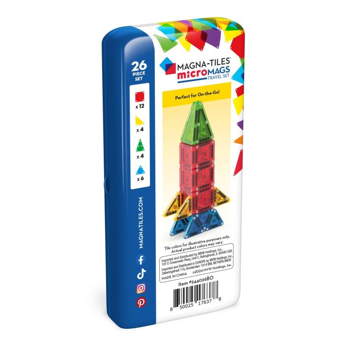 Magna-Tiles Micromags Matkapakkaus 26 osaa tuotekuva 1