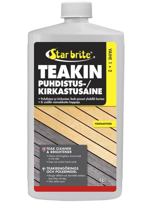 TEAKIN PUHDISTUS-/ KIRKASTUSAINE STEP 1+2