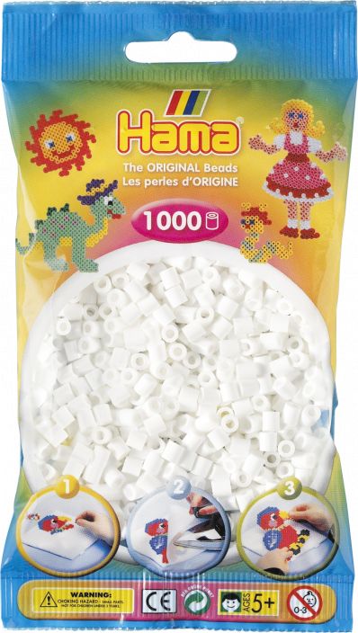 Hama-Helmet Midi 1000kpl valkoinen