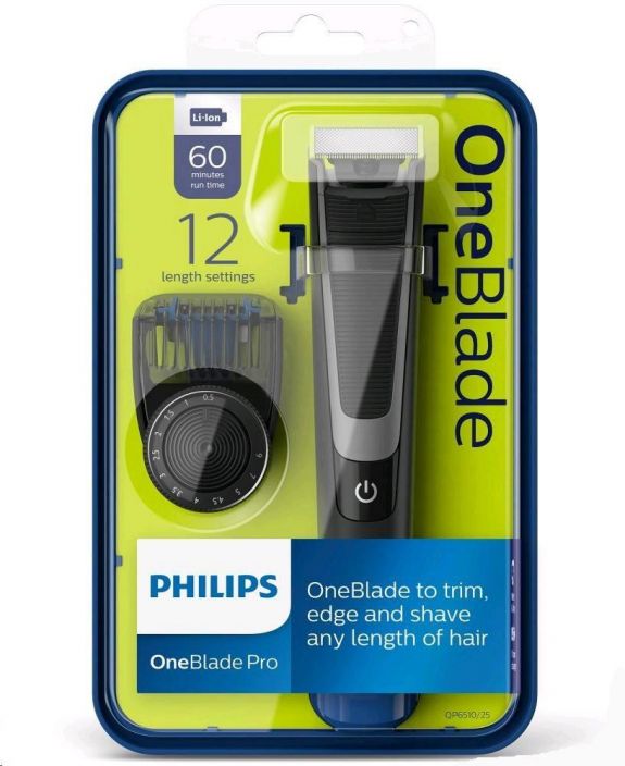 Philips Partatrimmeri OneBlade QP6510/20 Philips OneBlade Pro QP6510/20 hybridiparranmuotoilijalla trimmaat, muotoilet ja