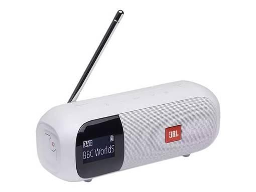 JBL Tuner 2 Portable BT Radio Valkoinen Kannettavalla JBL Tuner 2 FM/DAB -radiolla voit kuunnella radiota missa tahansa.