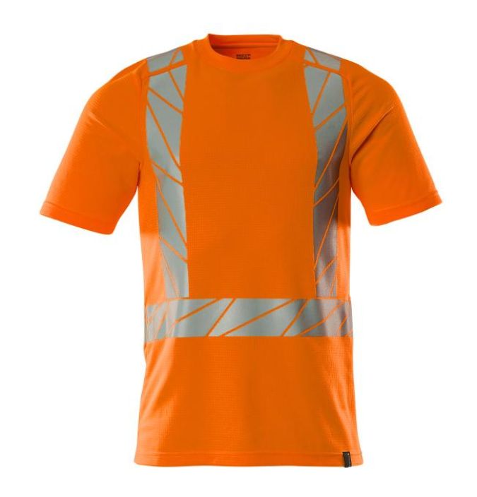 MASCOT miesten T-Paita ACCELERATE SAFE hi-vis oranssi Kankaan etupuoli on polyesteria, joka kestaa kulutusta ja sailyttaa