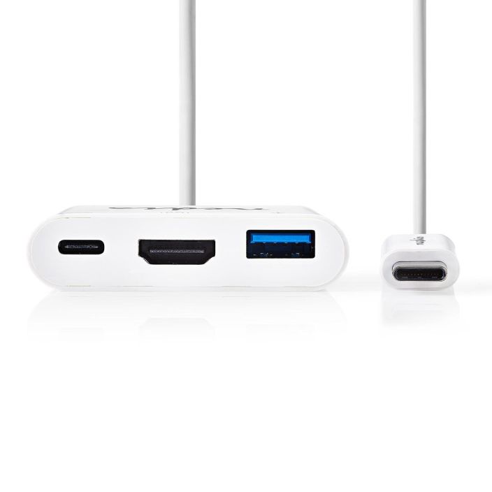 Nedis USB-C -Sovitinkaapeli Type-C -HDMI 0,2M Valkoinen tuotekuva 1