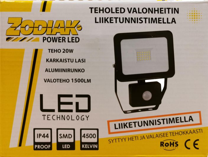 Zodiak 20W Led-valonheitin tunnistimella  tuotekuva 1