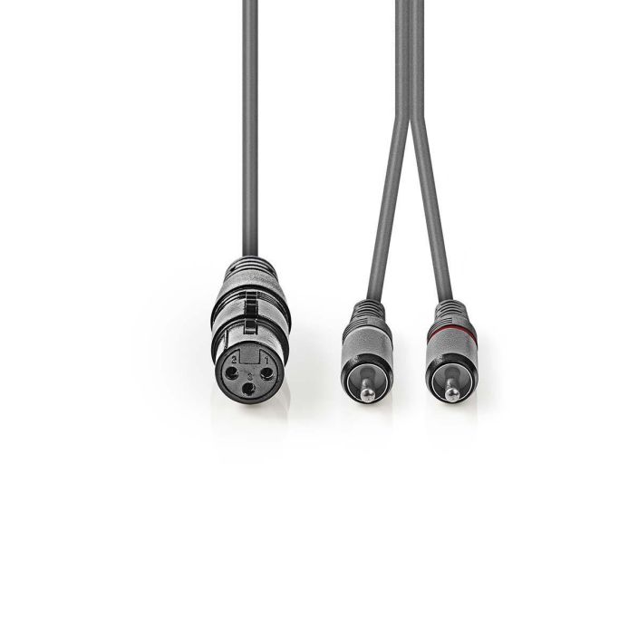 Nedis XLR-Audiokaapeli Naaras – 2 x RCA, Uros 3M tuotekuva 1