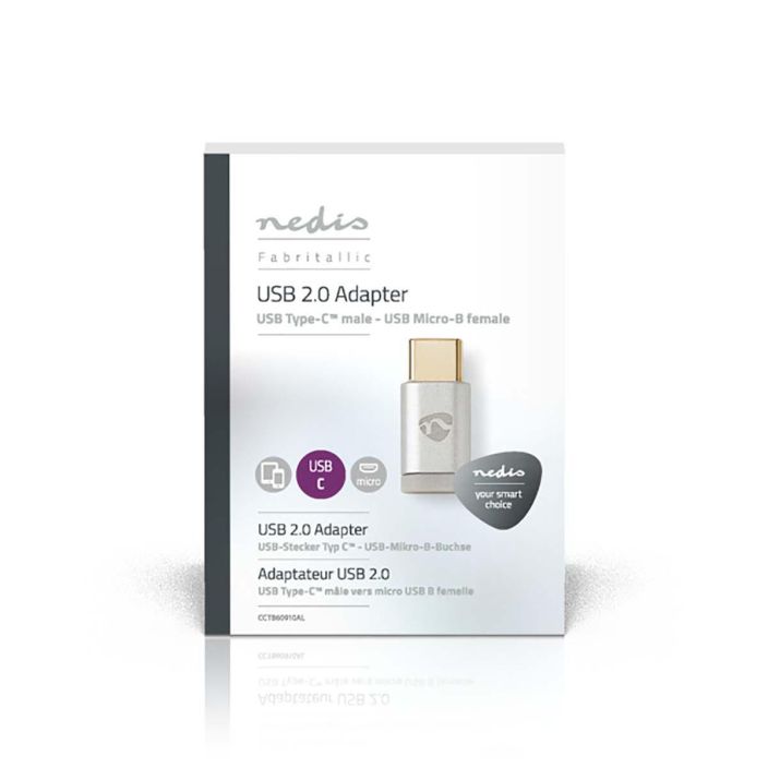 Nedis USB Type-C -sovitin Muunna Micro USB B -kaapeli USB-C-kaapeliksi talla USB-C 2.0 -sovittimella.