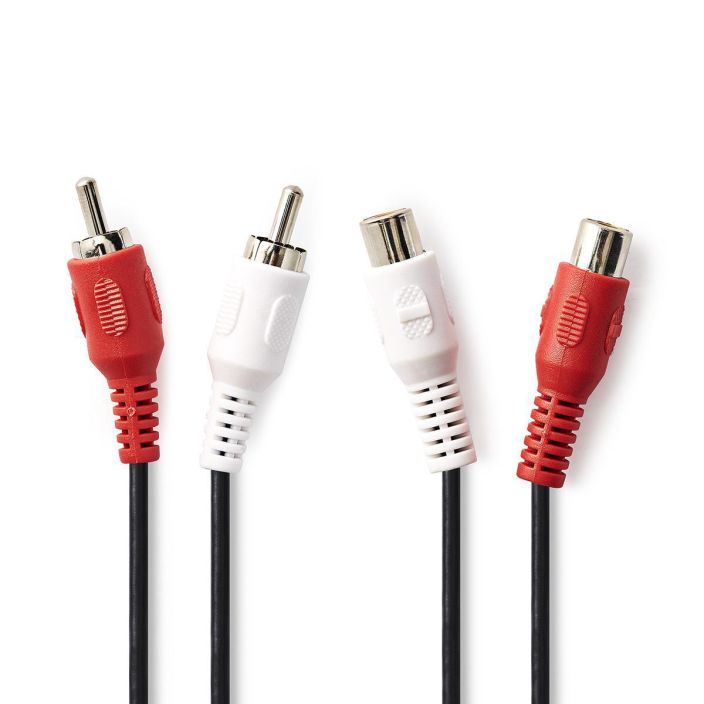 Nedis stereoaudiokaapeli 2x RCA Uros - 2x RCA Naaras 2M tuotekuva 1