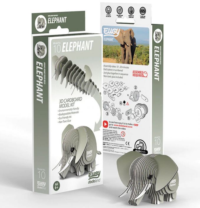 Eugy Elephant 3D palapeli Eugy on elainaiheinen 3D palapeli, jossa kokoat suloisia 3D elaimia ymparistoystavallisesta,