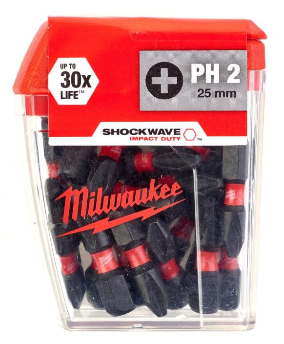 Milwaukee Shockwave bits-kärki PH2x25mm 25kpl/pkt tuotekuva 1