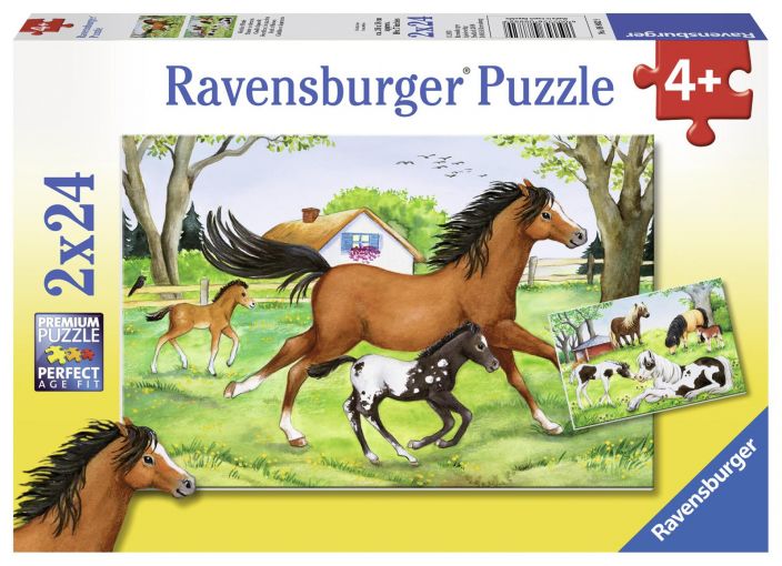 Ravensburger World of Horses 2x 24 Palaa Ravensburgerin lasten palapelien avulla on hauskaa opetella tunnistamista, loogista