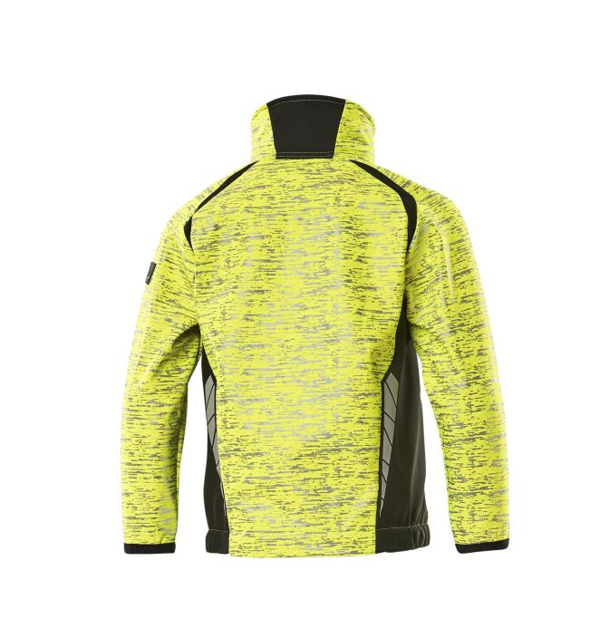 MASCOT Softshell-takki lapsille ACCELERATE SAFE hi-vis keltainen/musta Hengittava, tuulenpitava ja vettahylkiva.