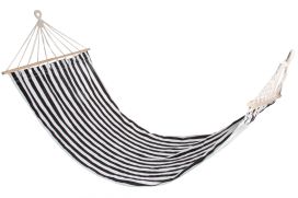 4Living Collection 4Living Riippumatto raitakuosi musta/valkoinen 80x200 cm