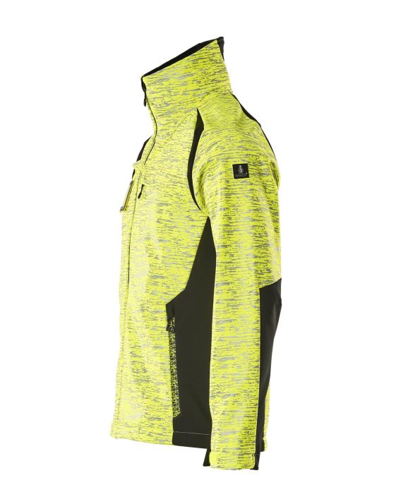 MASCOT miesten Softshell-takki ACCELERATE SAFE hi-vis keltainen/musta Hengittava, tuulenpitava ja vettahylkiva. Moderni,