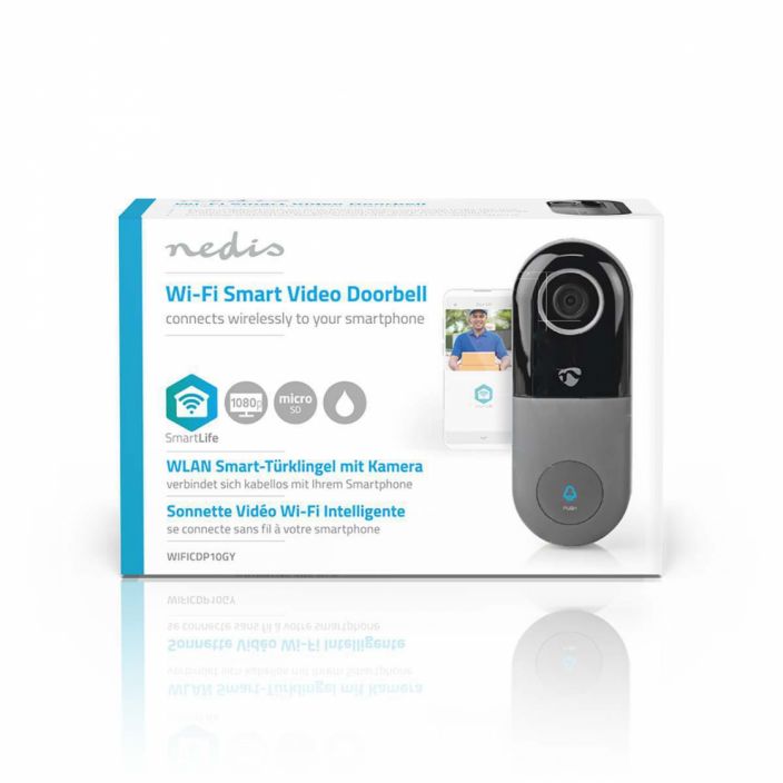Wi-Fi Ovikello kameralla | microSD Slot | HD 720p SmartLife Video Ovipuhelin | Wi-Fi | Muuntaja | Android™ &amp; iOS | Full HD