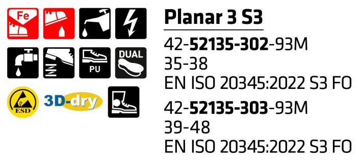 Sievi PLANAR 3 S3 turvakengät tuotekuva 2 Sievi PLANAR 3 S3 turvakengät tuotekuva 2
