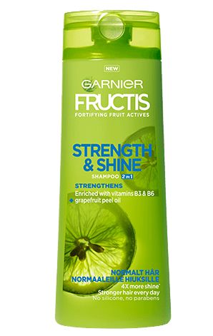 Garnier fructis Strength &amp; Shine Shampoo 250ml Normaaleille hiuksille Fructis Strength &amp; Shine -shampoo on kehitetty