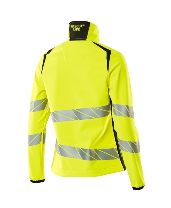 MASCOT naisten Softshell-takki ACCELERATE SAFE hi-vis keltainen/musta Suunniteltu ja muotoon ommeltu erityisesti naisille.