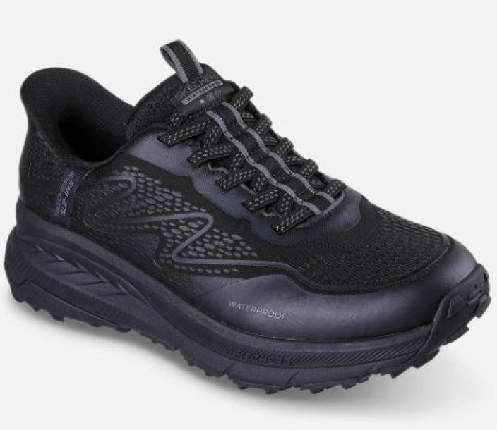 Skechers miesten Slip-ins: Switch Back - Welch Creek - Waterproof - Musta Ulkokayttoon sopivaa mukavuutta ja tyylia tarjoaa