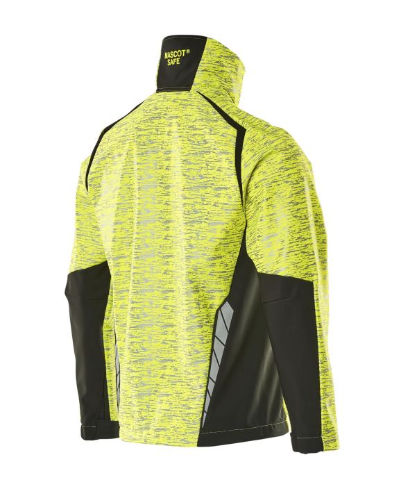 MASCOT miesten Softshell-takki ACCELERATE SAFE hi-vis keltainen/musta Hengittava, tuulenpitava ja vettahylkiva. Moderni,