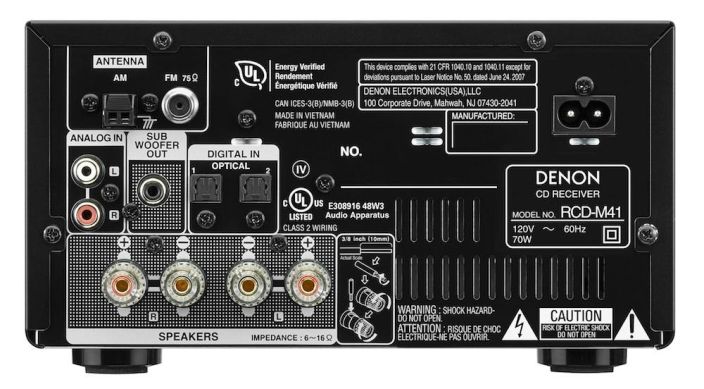 Denon RCD-M41 Mikrosarja, Hopea RCD-M41:ssa on analoginen vahvistinpiiri, jossa on edeltajaansa verrattuna lyhyempi