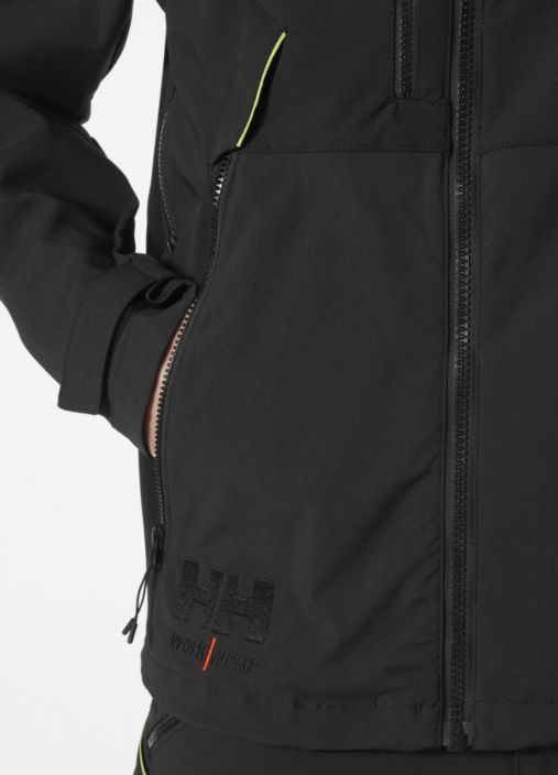 Helly Hansen Magni Evolution takki musta Neljaan suuntaan joustava kangas Kevyt kangas Joustavat Cordura®-kangasvahvikkeet