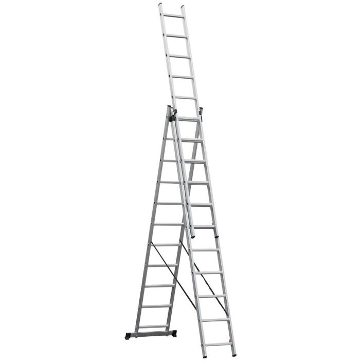TIKAS ALU MESSURAK. 3X11 - korkeus 1+1 osaisena 314 cm - korkeus 1+2 osaisena 483 cm - korkeus 3-osaisena jatkotikkaana 732