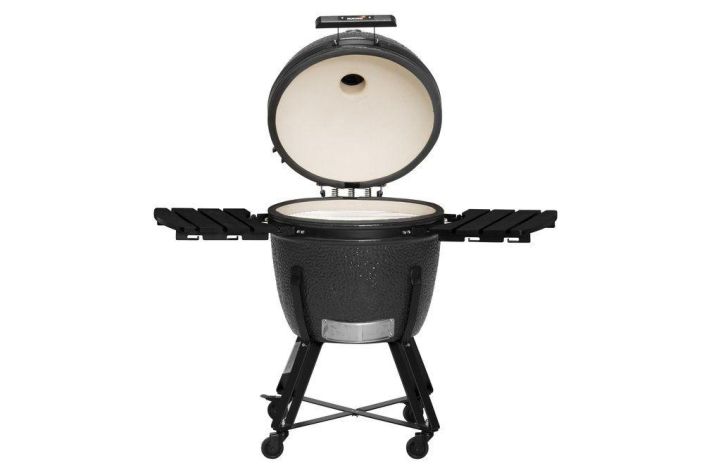 Mustang Hiiligrilli Kamado XL Materiaali: keraaminen savi, pulverimaalattu teras, 304 ruostumaton teras, valurauta, bambu.