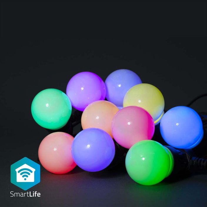 Nedis SmartLife Koristeellinen LED Tama 9 metria pitka tayden variskaalan alykas Nedis® RGB+ -Wi-Fi-valokoynnos on