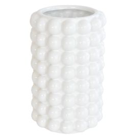 Finnmari "Kuplat" Maljakko Keraaminen Valk. 21cm