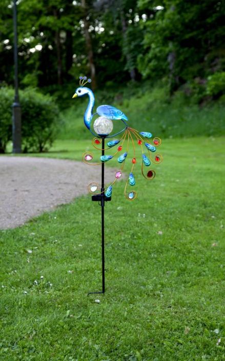 Riikinkukko aurinkokennokoriste 80 cm tuotekuva 1