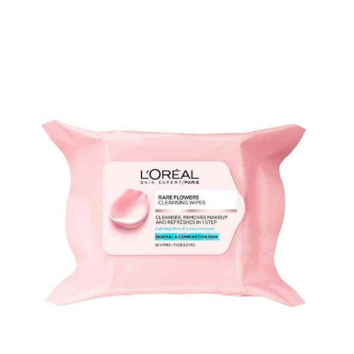 L'Oreal Rare Flower puhdistusliinat normaalille iholle 25kpl Rare Flowers -puhdistusliinat puhdistavat ihon huolellisesti ja