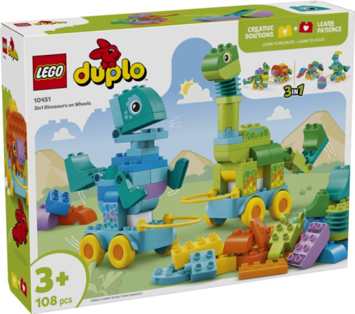 LEGO Dinosauruksia pyorien paalla – 3 in 1 -setti 10451 LEGO Dinosauruksia pyorien paalla – 3 in 1 -setti 10451