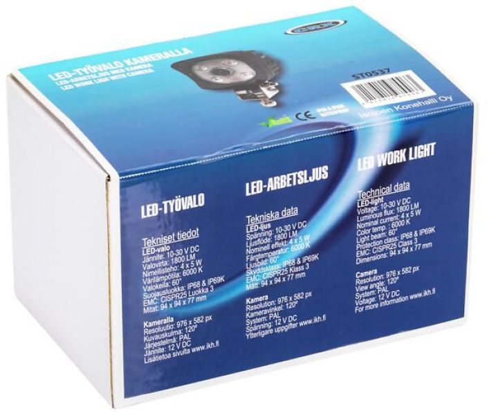 LED TYÖVALO KAMERALLA 12V/24V 1800LM tuotekuva 2