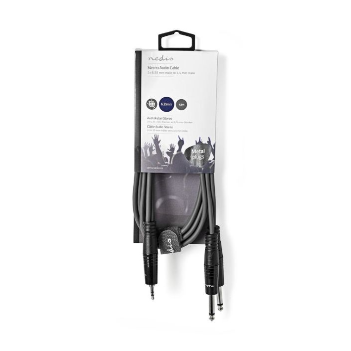 Nedis Stereoaudiokaapeli  2 x Uros, 6,35 mm-Uros, 3,5 mm 1,5M Kytke soittimia, mikrofoneja, vahvistimia ja DJ-laitteita