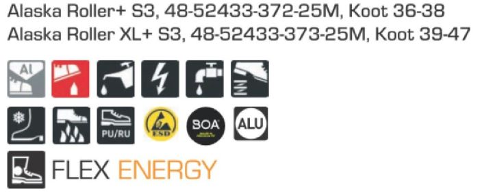 Alaska Roller XL+ S3 turvakengät BOA®-kiristysmekanismilla tuotekuva 2