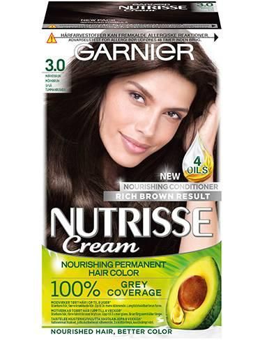 Garnier Nutrisse Cream 5.0 - Ruskea -hiusvari Garnier Nutrisse Cream on kestovari, joka antaa kiiltavan ja luonnollisen