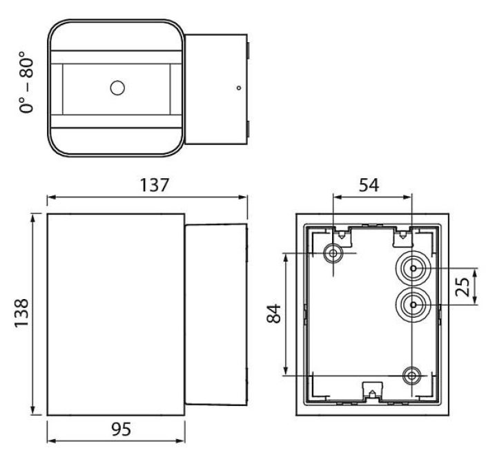 NASBY IP54 2X6W/430LM/830 ANTRASIITTI 4508601