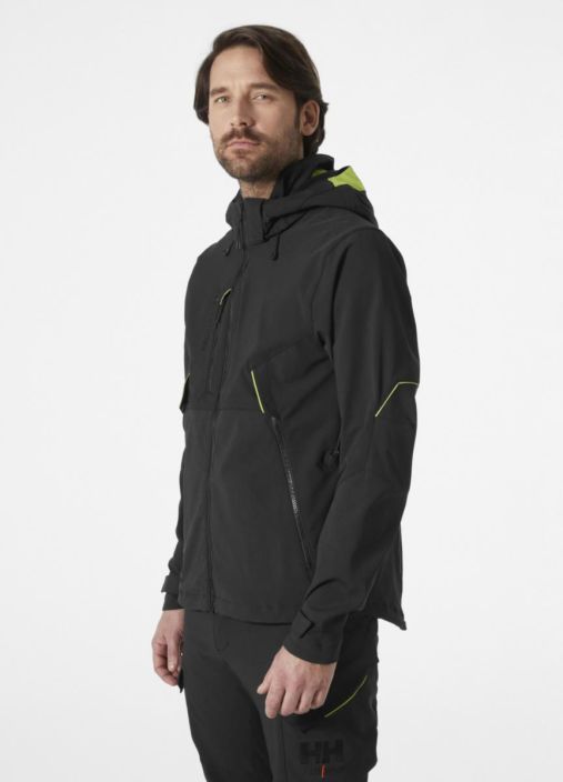 Helly Hansen Magni Evolution takki musta Neljaan suuntaan joustava kangas Kevyt kangas Joustavat Cordura®-kangasvahvikkeet