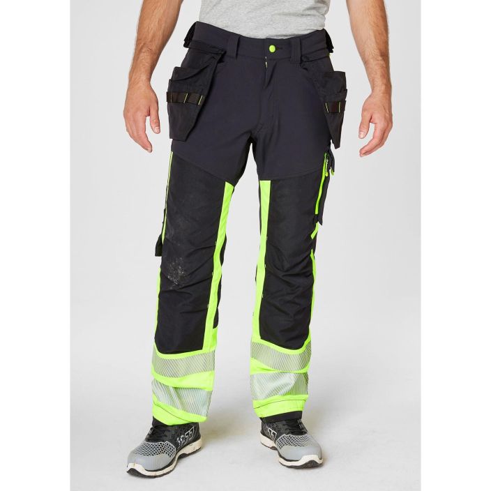 Helly Hansen Work Wear Icu Huomio Riipputaskuhousut 1 Lk. keltainen/harmaa tuotekuva 1