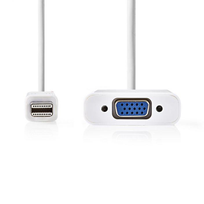 Nedis Mini-DisplayPort–VGA-Kaapeli 0,2M Mini DP - VGA naaras adapterijohto MacBook, iMac Intel ja PowerBook 12&quot; DP malli.