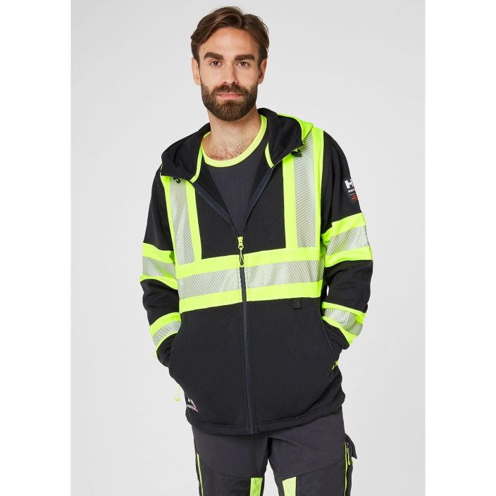 Helly Hansen Work Wear Icu Huomio Huppari Vetoketjulla kelt/musta tuotekuva 1