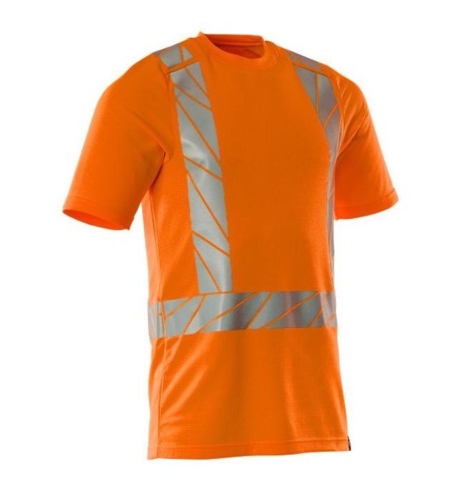 MASCOT miesten T-Paita ACCELERATE SAFE hi-vis oranssi Kankaan etupuoli on polyesteria, joka kestaa kulutusta ja sailyttaa