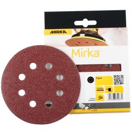 MIRKA HIOMAPYÖRÖ 125MM 8R P180 PUNAINEN 5KPL
