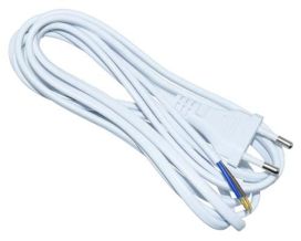 Pistotulppajohto 2,5 m valkoinen