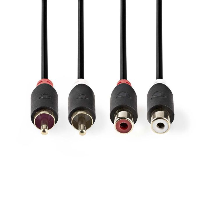 Nedis stereoaudiokaapeli 2x RCA, Uros - 2x RCA, Naaras 2M tuotekuva 1